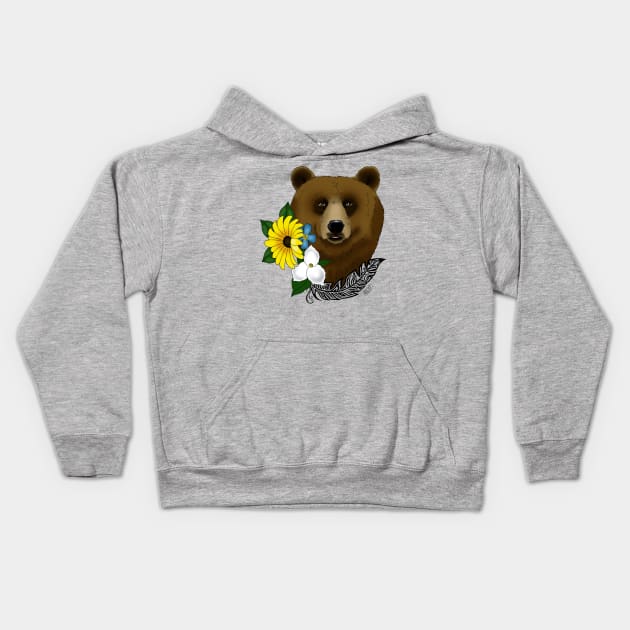 Brown Bear Kids Hoodie by tigressdragon